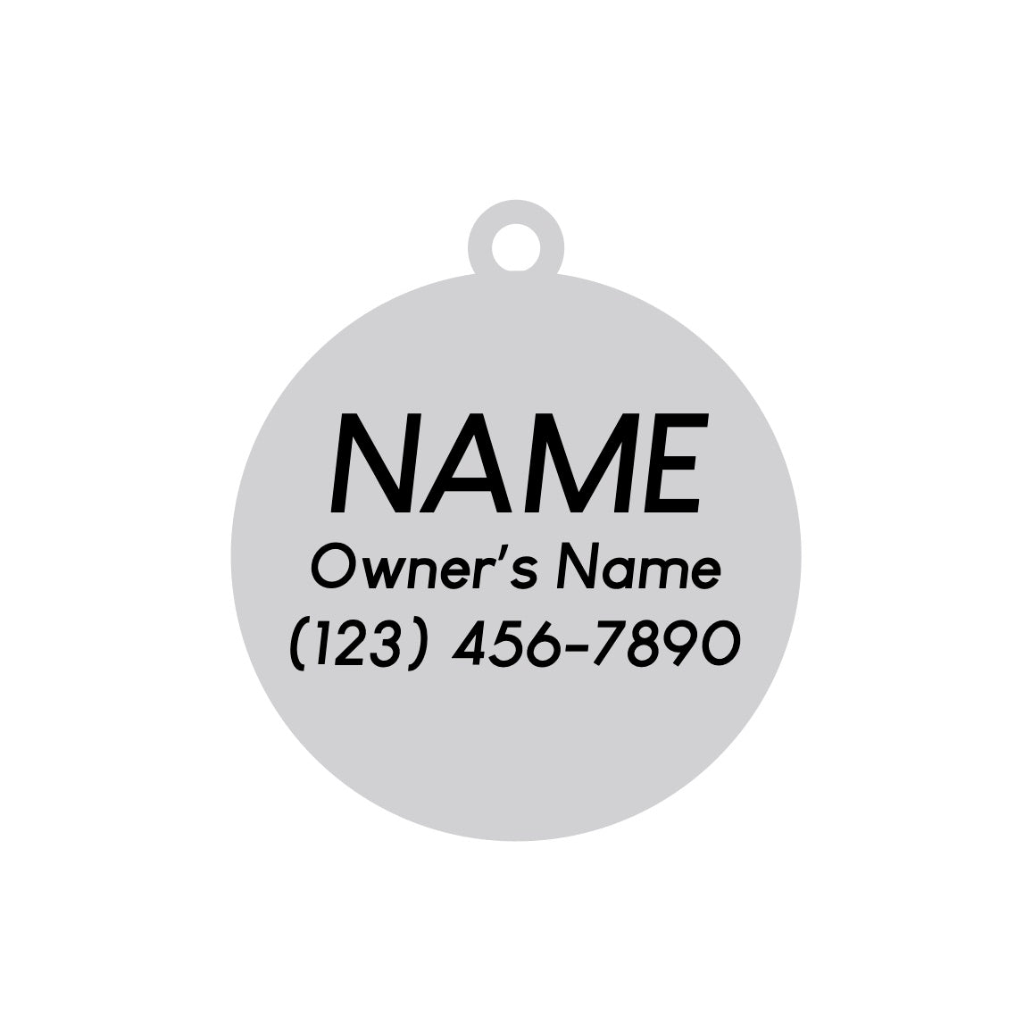 Lightning Bolt - Silver & White - Pet ID Tag