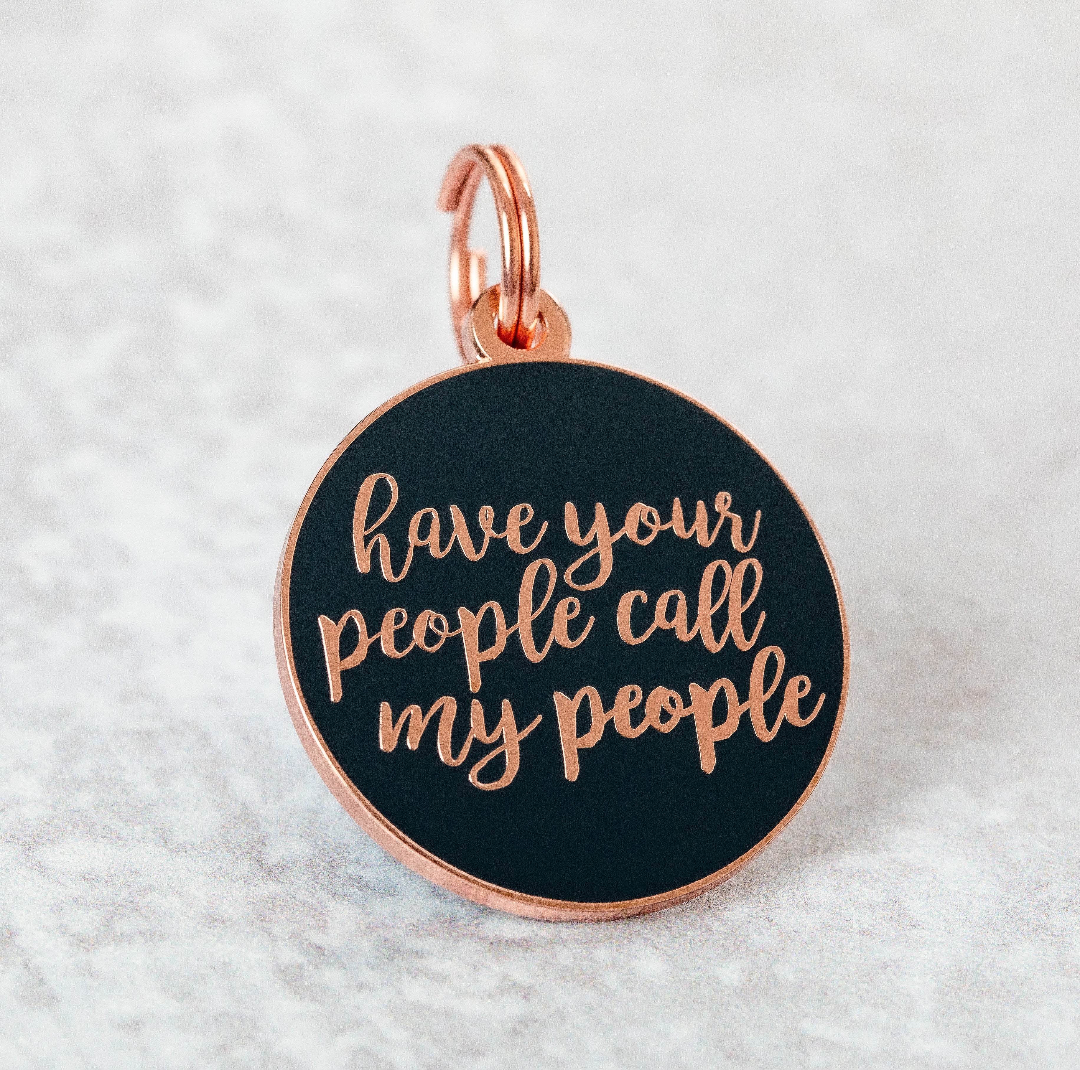 Have Your People - Rose Gold & Navy - Pet ID Tag