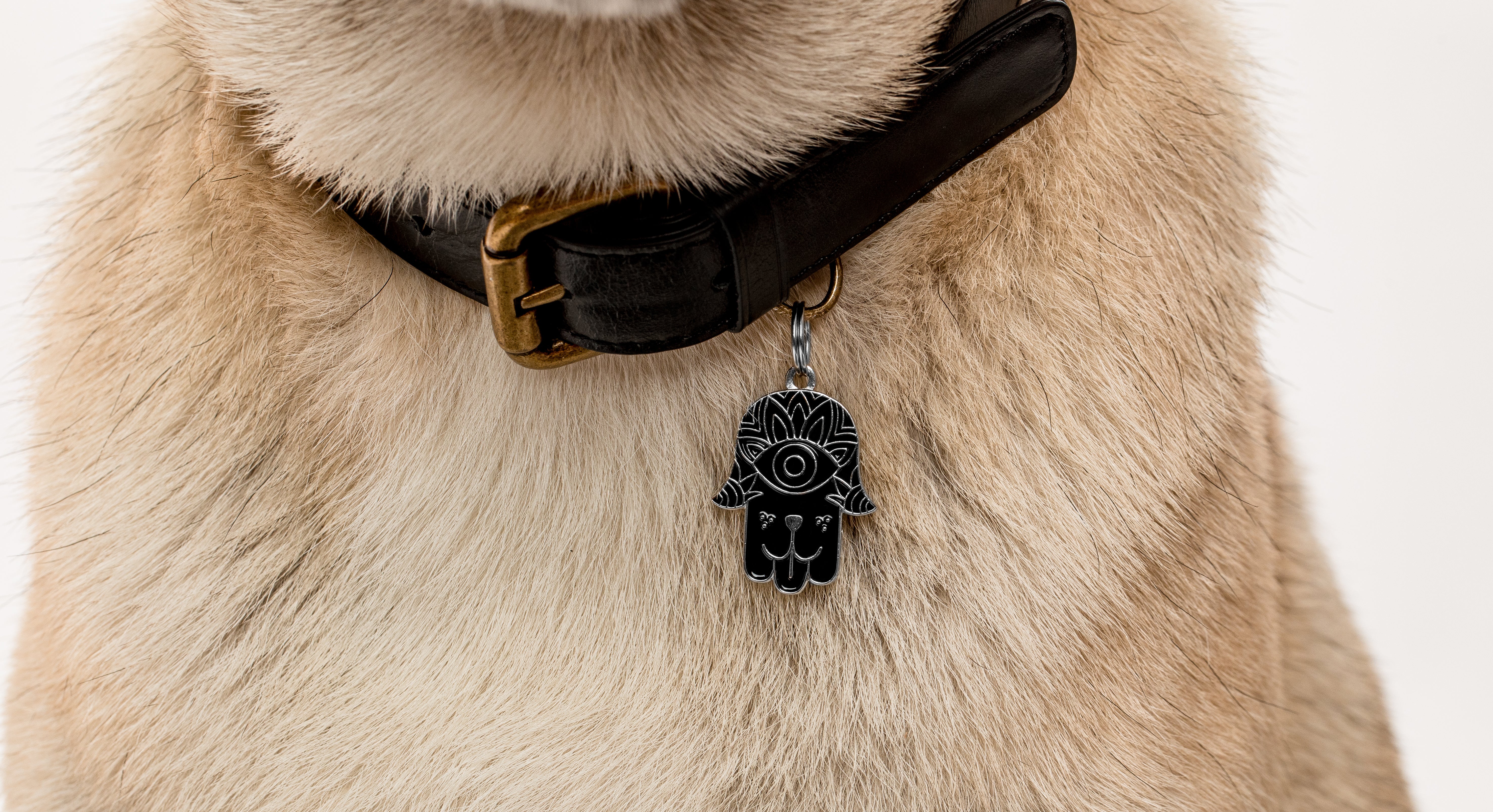 Hamsa - Silver & Black - Pet ID Tag